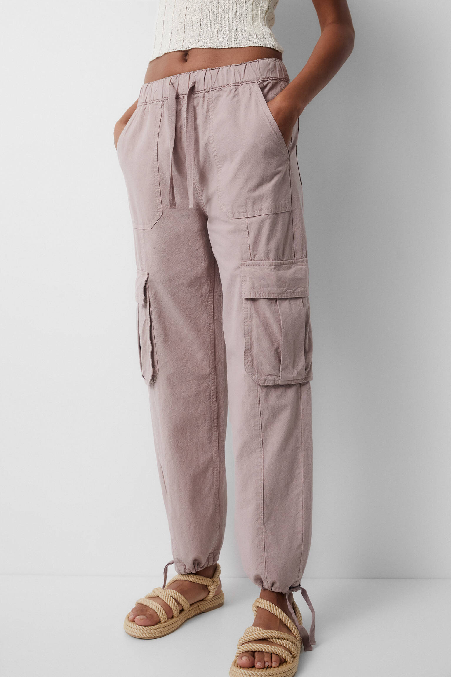 CALÇA CARGO RÚSTICA - ROSA PÓ