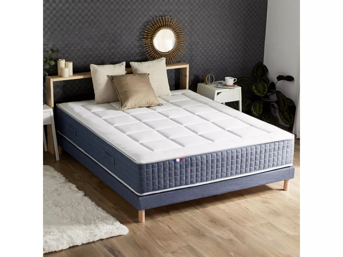 Ensemble matelas 7 zones KING STYLE, mémoire de forme & sommier Dimensions - 140 x 190 cm