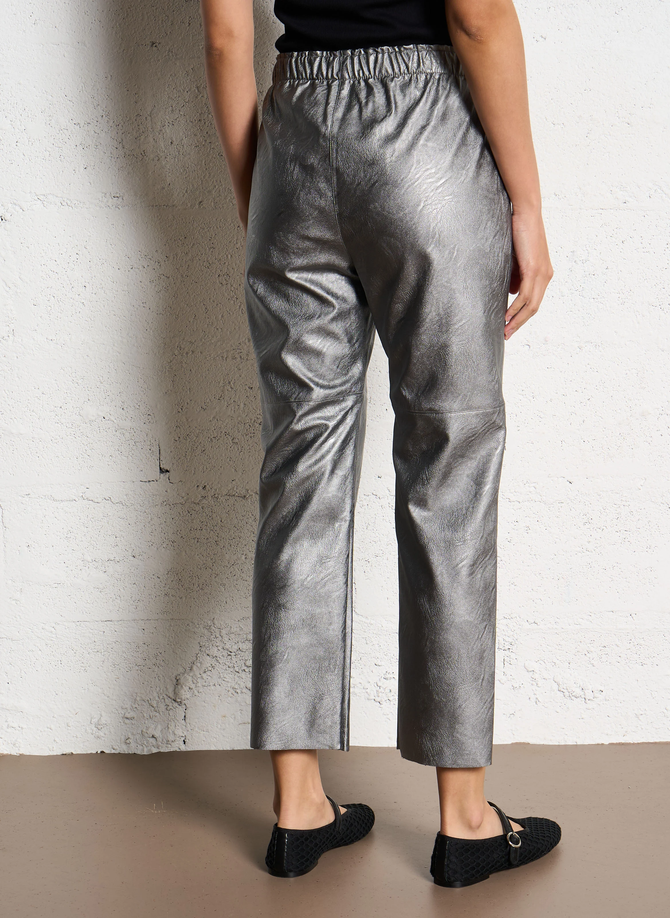 ANDREE - Pantalon droit métallisé | Gris