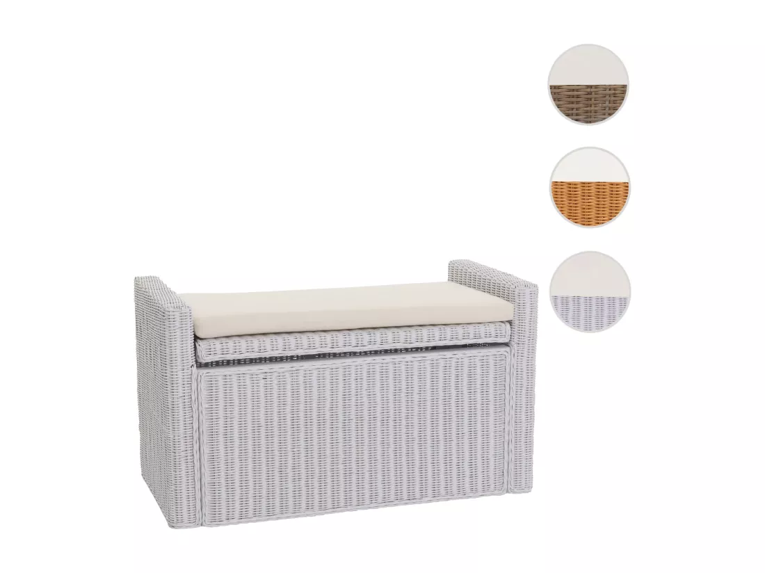 Coffre de rangement Genua Rattan, blanc