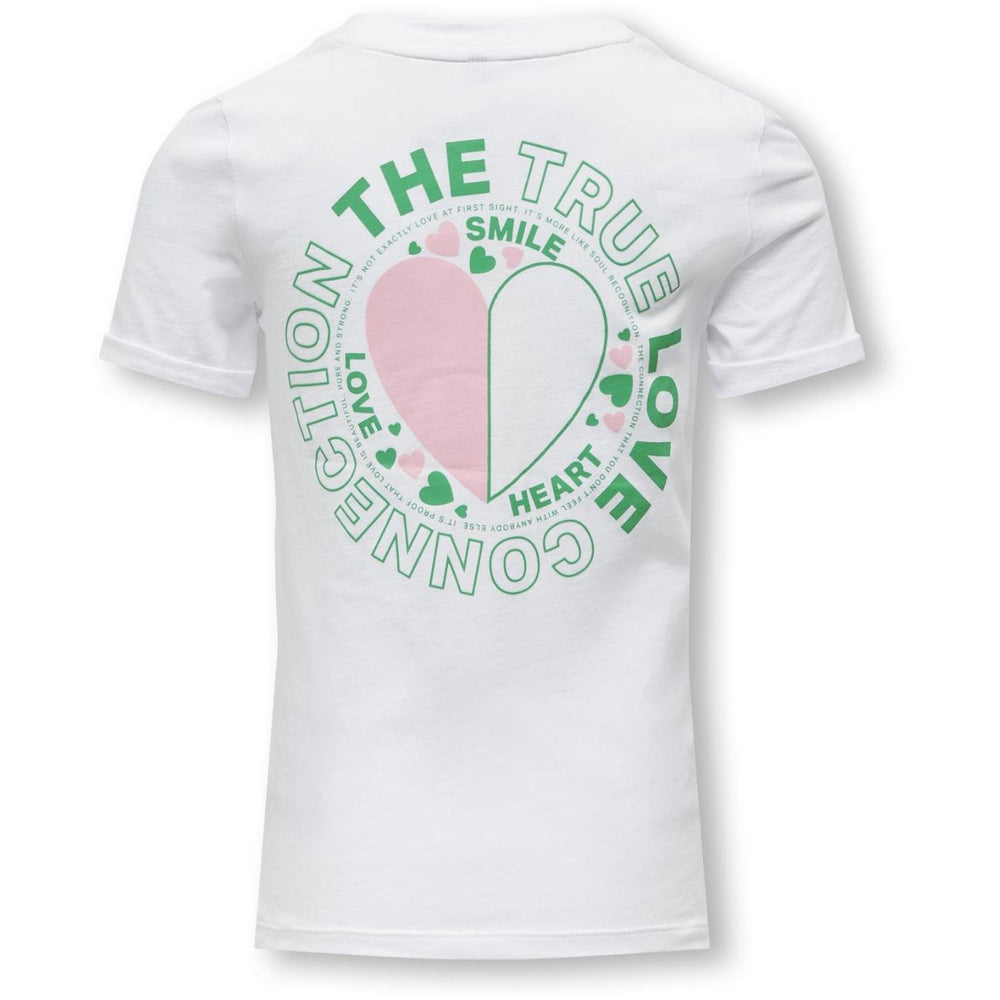 Køb kids ONLY Bright White Love Ina Reg Fold-Up T-Shirt