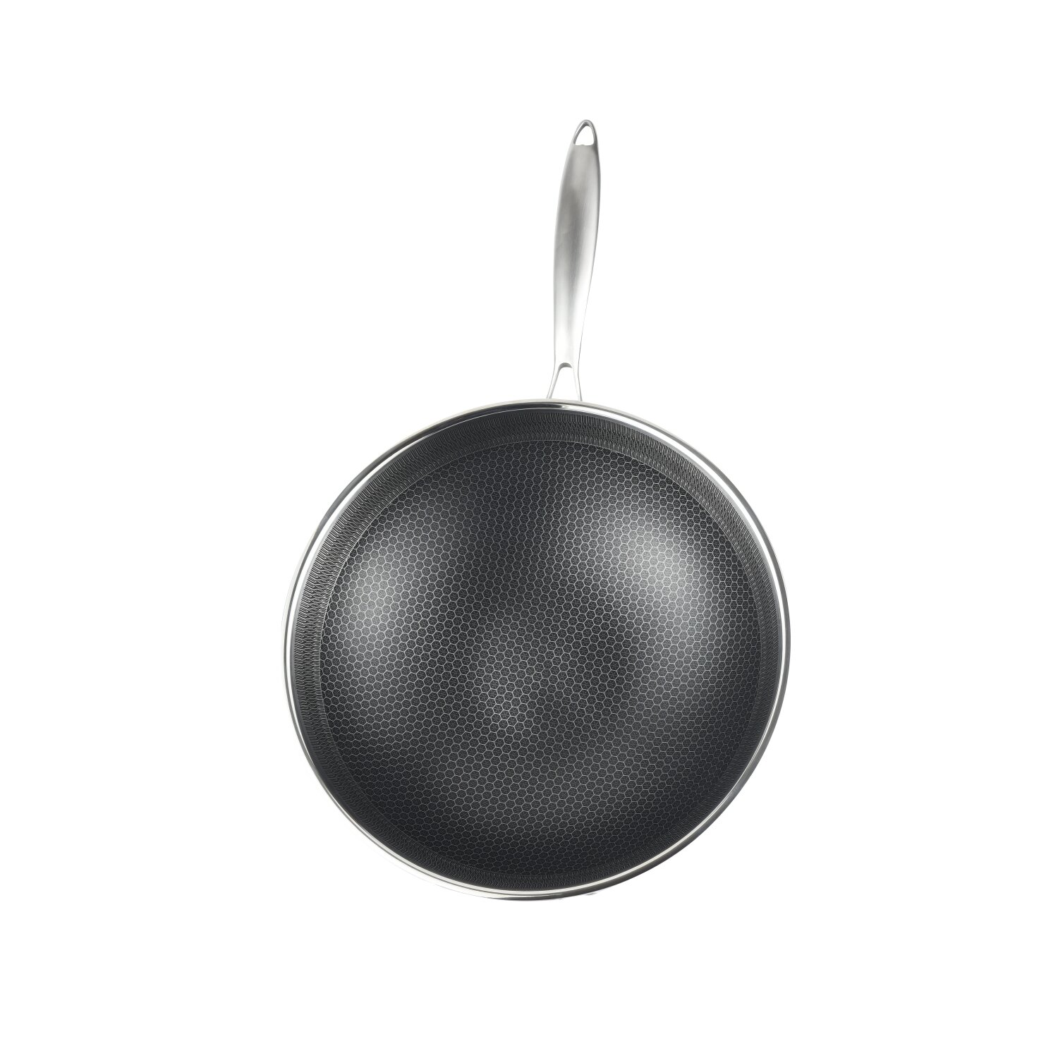 Wok Pfanne Edelstahl Wabenstruktur Ø32cm Induktion Anti Haft Kratzfest