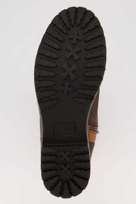 Lederstiefel, XXL-Schaft, Ledermix, Fleecefutter, Weite H