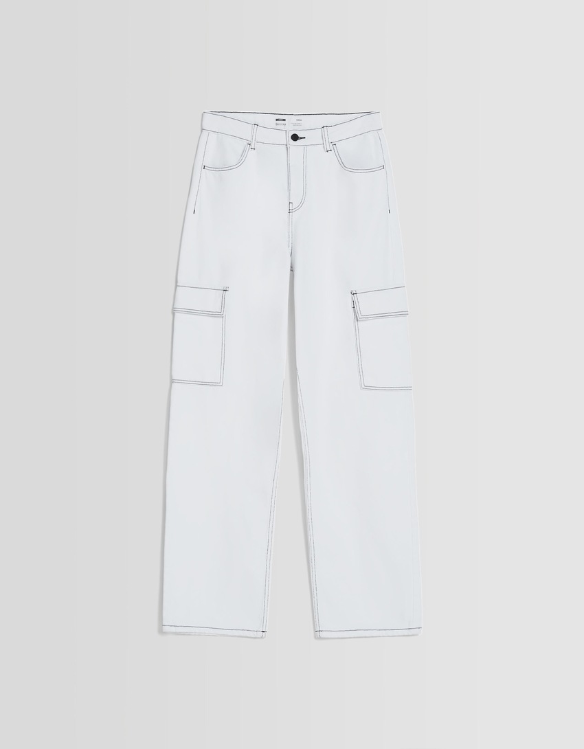 calça cargo reta