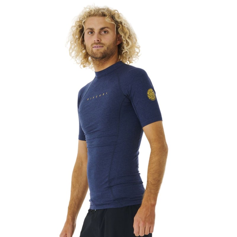 Top Lycra Manches Courtes RipCurl Dawn Patrol Perf 2023 - Navy - The Corner Shop