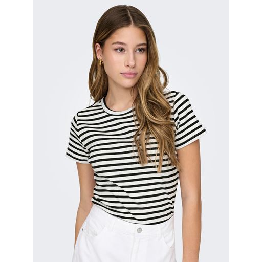 JDY Solar T-shirt, Cloud Dancer/Black, M