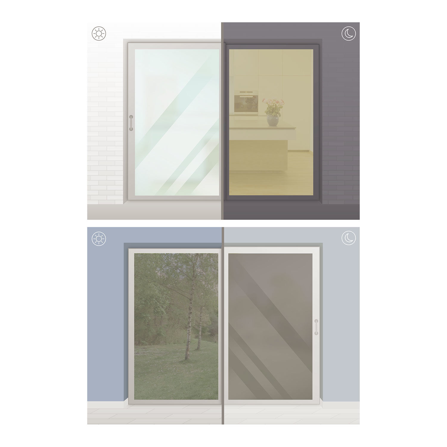 Statische Spiegelfolie, silber