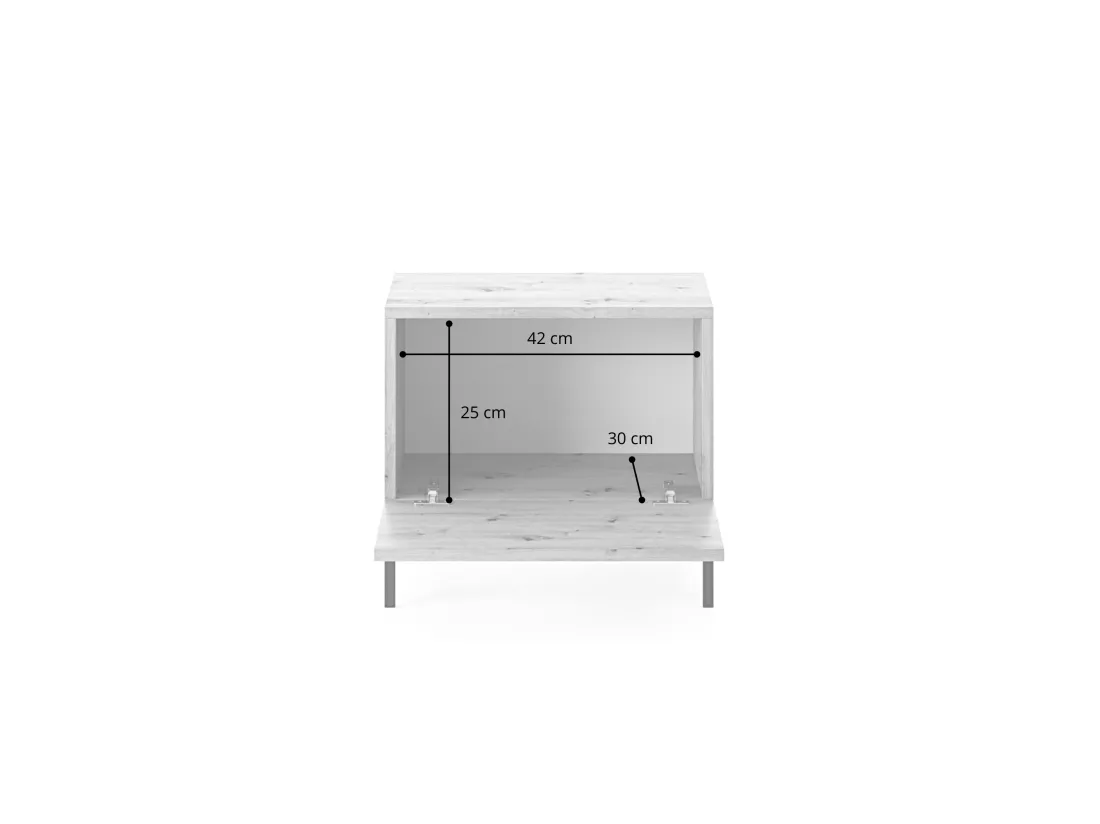 Table de chevet - taupe (gris-beige) - Lammelo