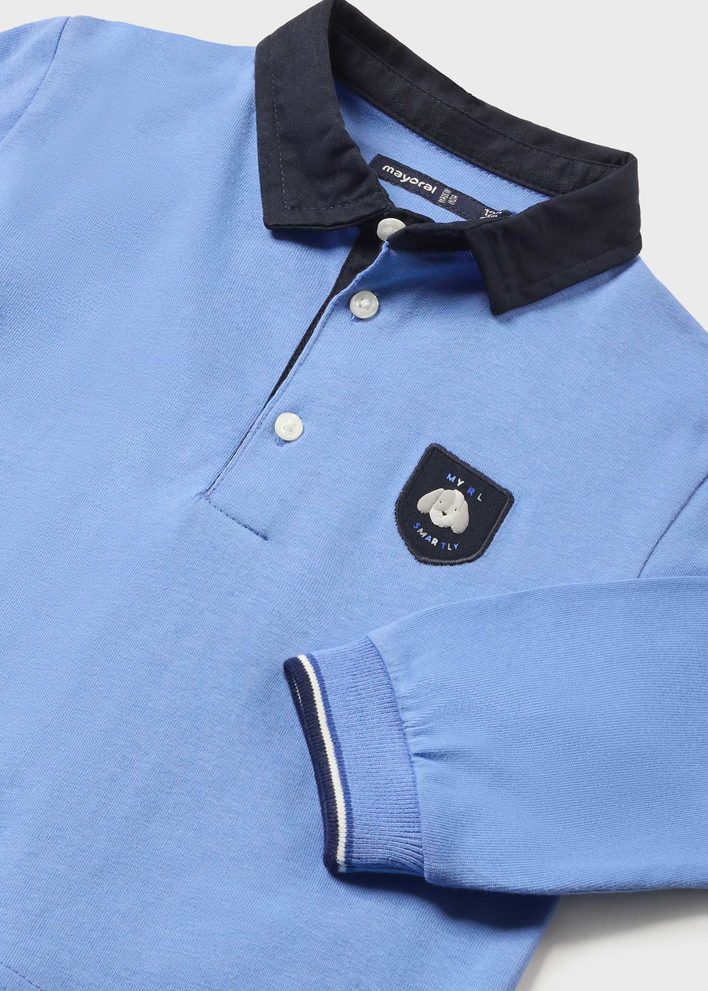 Camisa polo infantil Better Cotton com gola contrastante