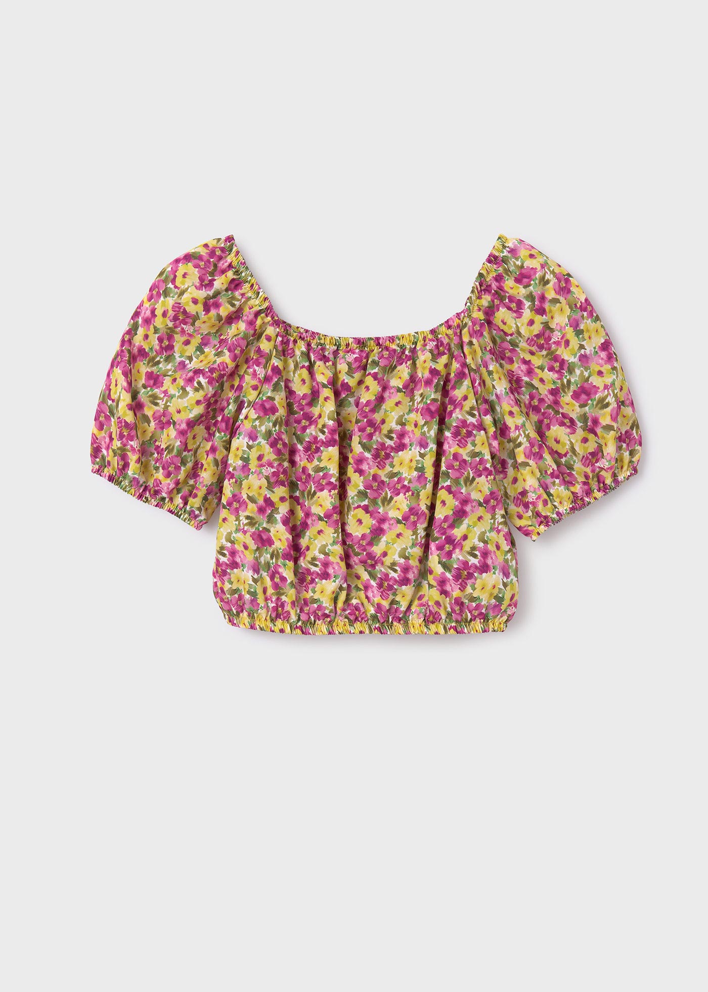 Blusa floral para meninas, cor pistache.