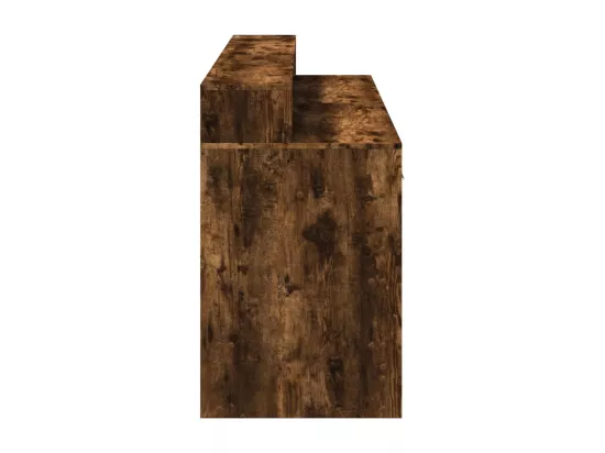 Bureau et lumières LED chêne fumé 160x55x91cm bois d'ingénierie