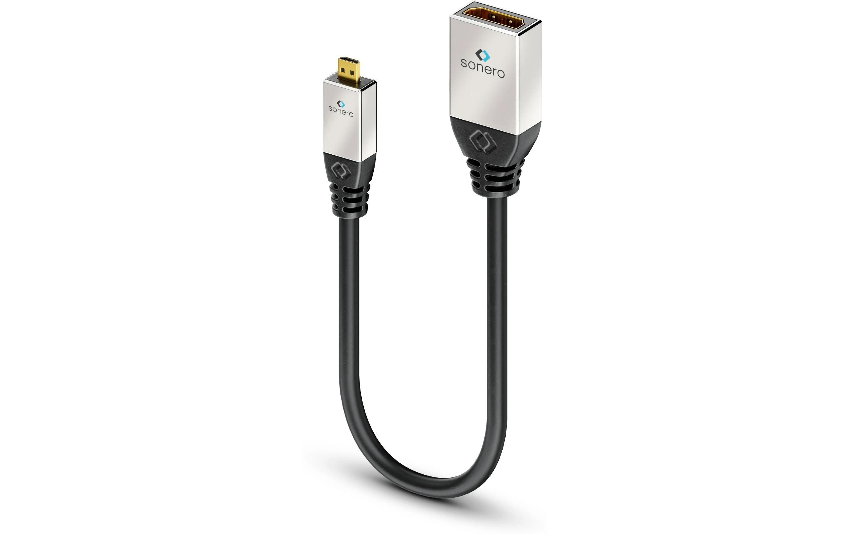 Adapterkabel 4K High Speed Micro-HDMI (HDMI-D) - HDMI4K High Speed Micro HDMI Portsaver Adapter mit Ethernet Kanal