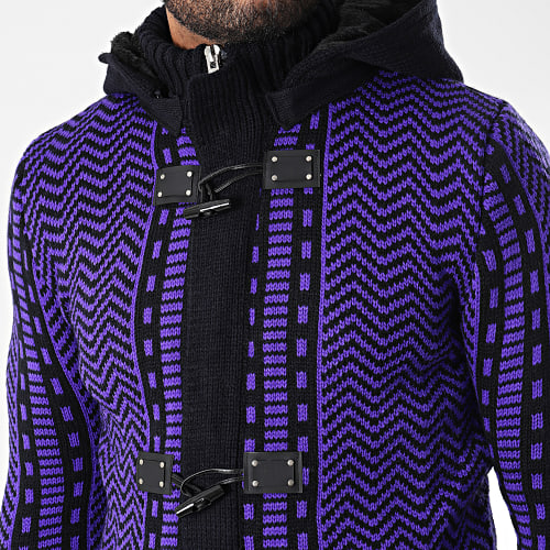 Gilet Zippé Capuche 3007 Bleu Marine Violet
