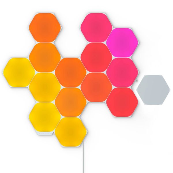 Iluminação Ambiente Nanoleaf Shapes Hexagons Wi-Fi Modular RGBW Room Decor & Gaming - Starter Kit (15 Painéis) NL42-6002HX-15PK