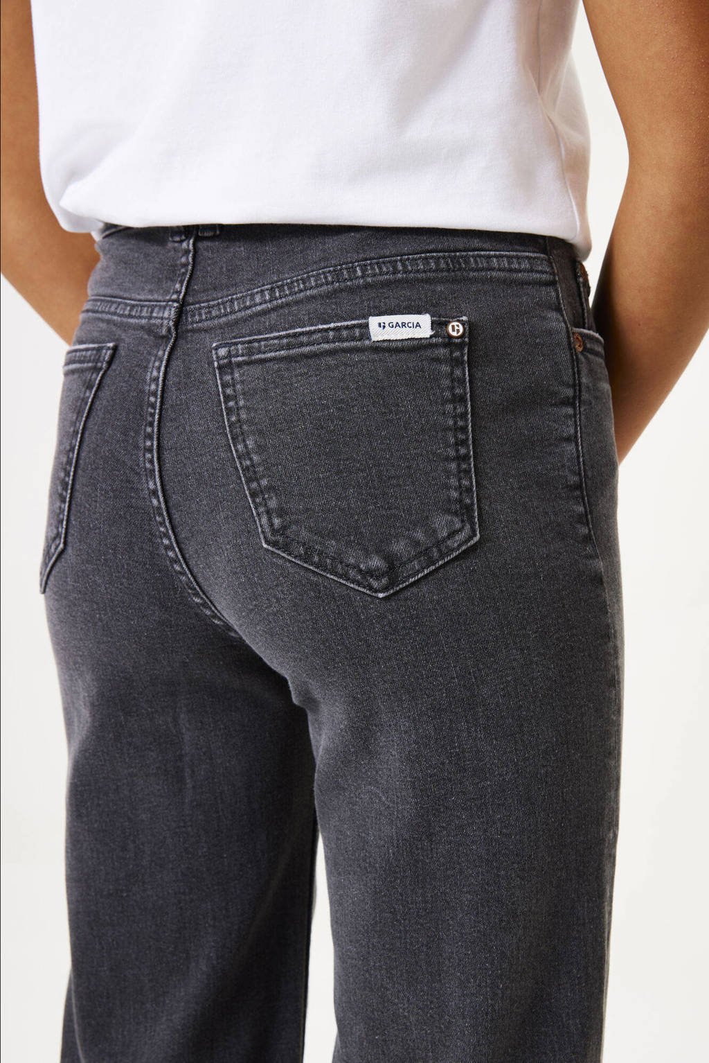 Garcia high waist straight leg jeans black denim
