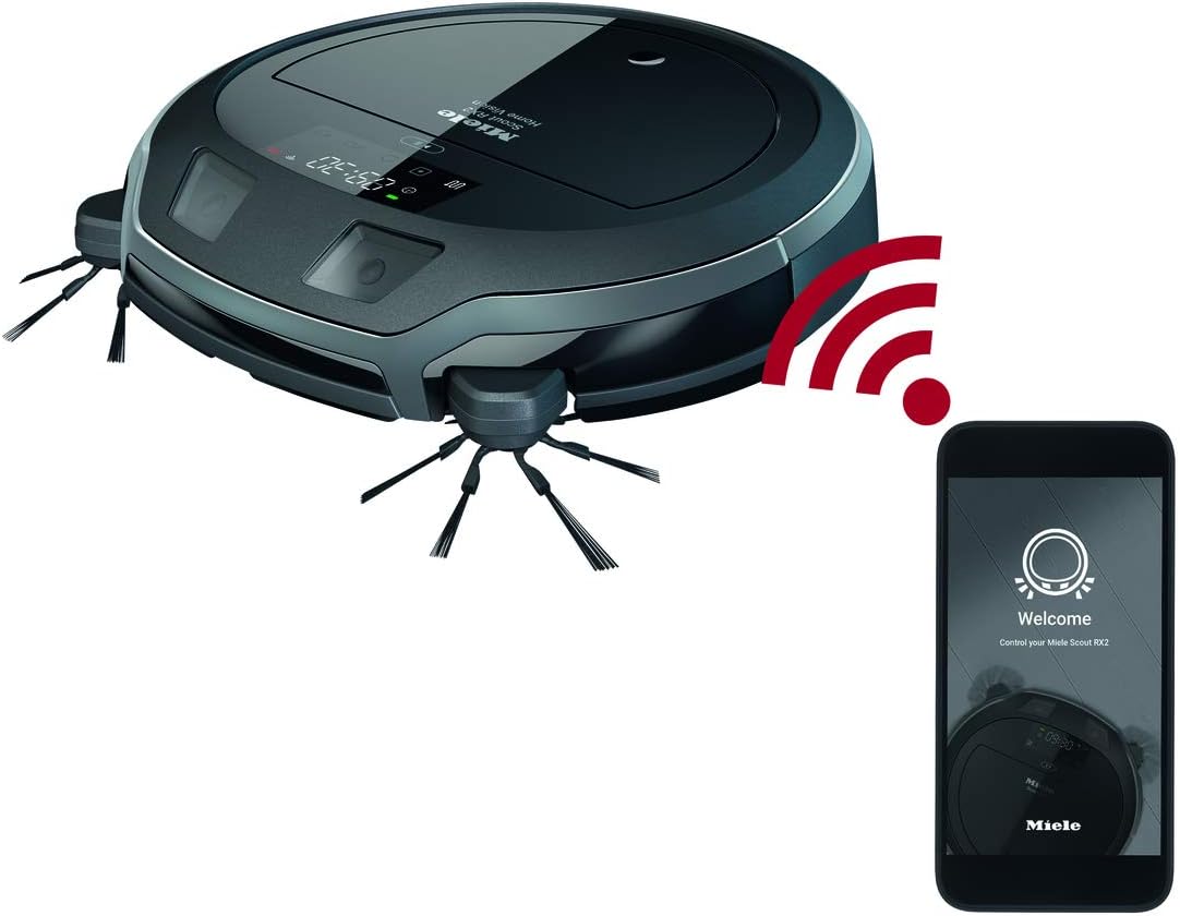 Miele Scout RX2 Home Vision Staubsauger Roboter / intelligente 3D Navigation / 4-stufiges Reinigungssystem / Live-Bildübertragung / mobile Steuerung / bis zu 120 min Akkulaufzeit / Graphitgrau
