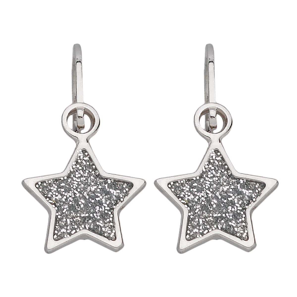 Boucles d'oreilles brisures étoile pailletée or