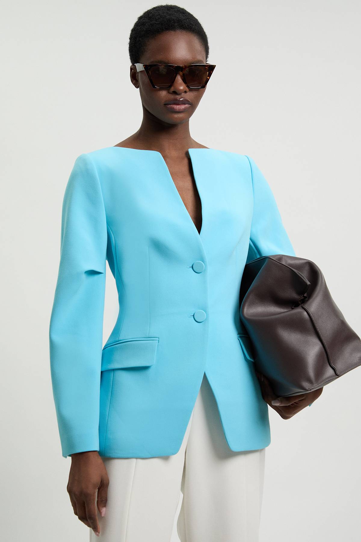 KarenMillen Blazer Cintré Extensible À Simple Boutonnage