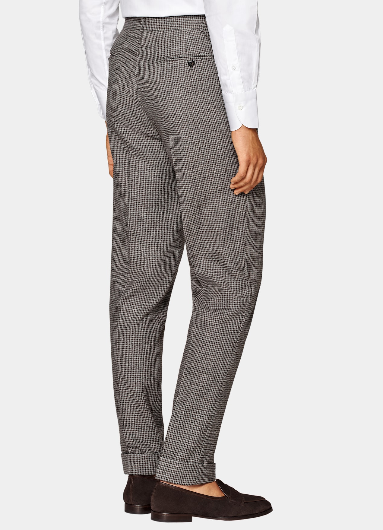 Costume trois pièces Havana coupe Tailored taupe pied-de-poule