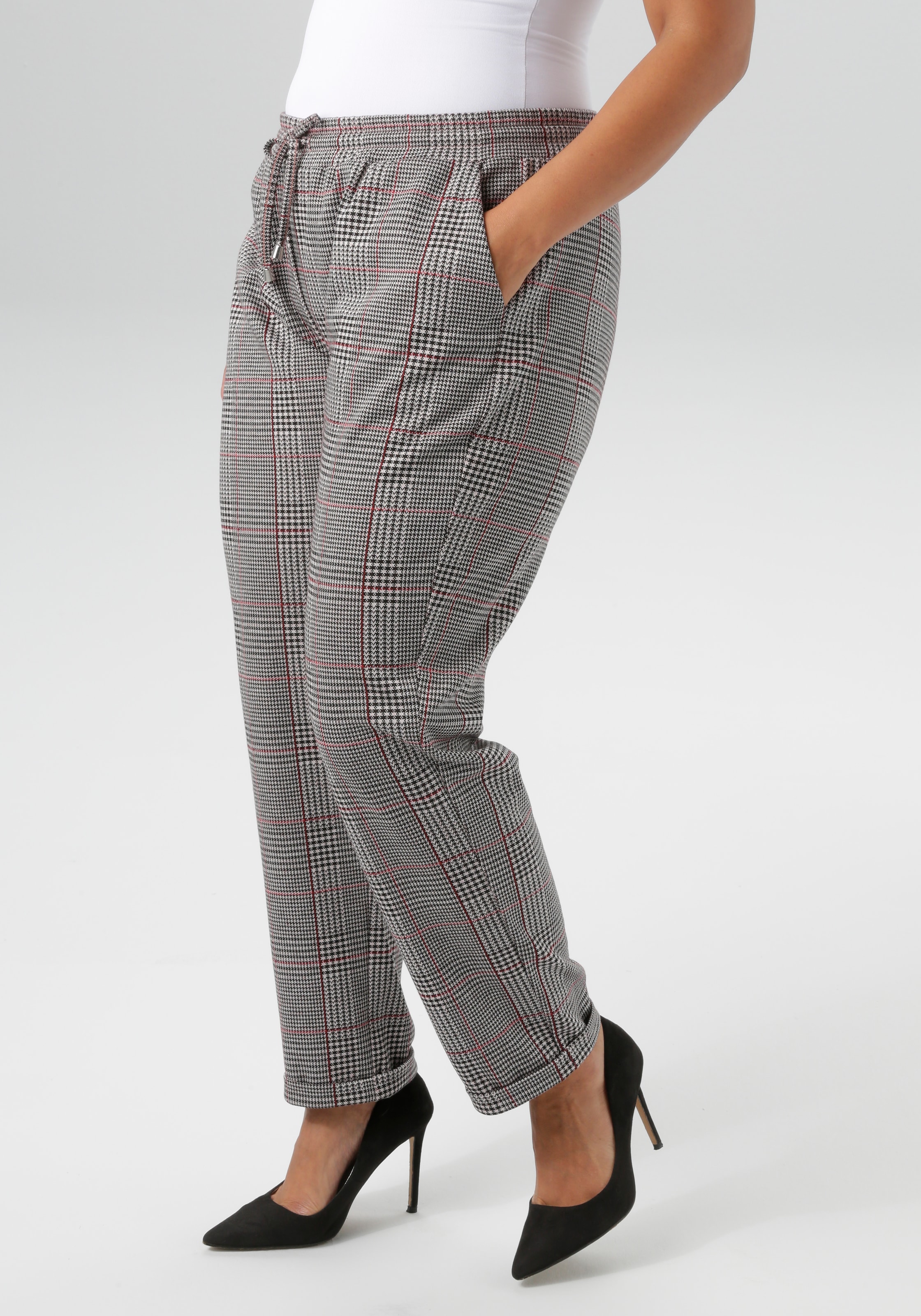 Aniston PLUS Schlupfhose  in trendigen Karodessin - NEUE KOLLEKTION