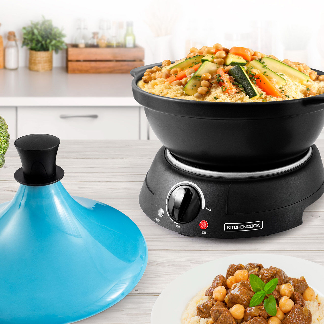 Kitchencook Machine à tajine bleue - 3 L