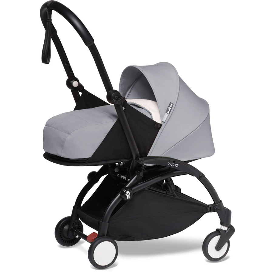 BABYZEN Kinderwagen YOYO2 0+ Black mit Neugeborenenaufsatz Stone