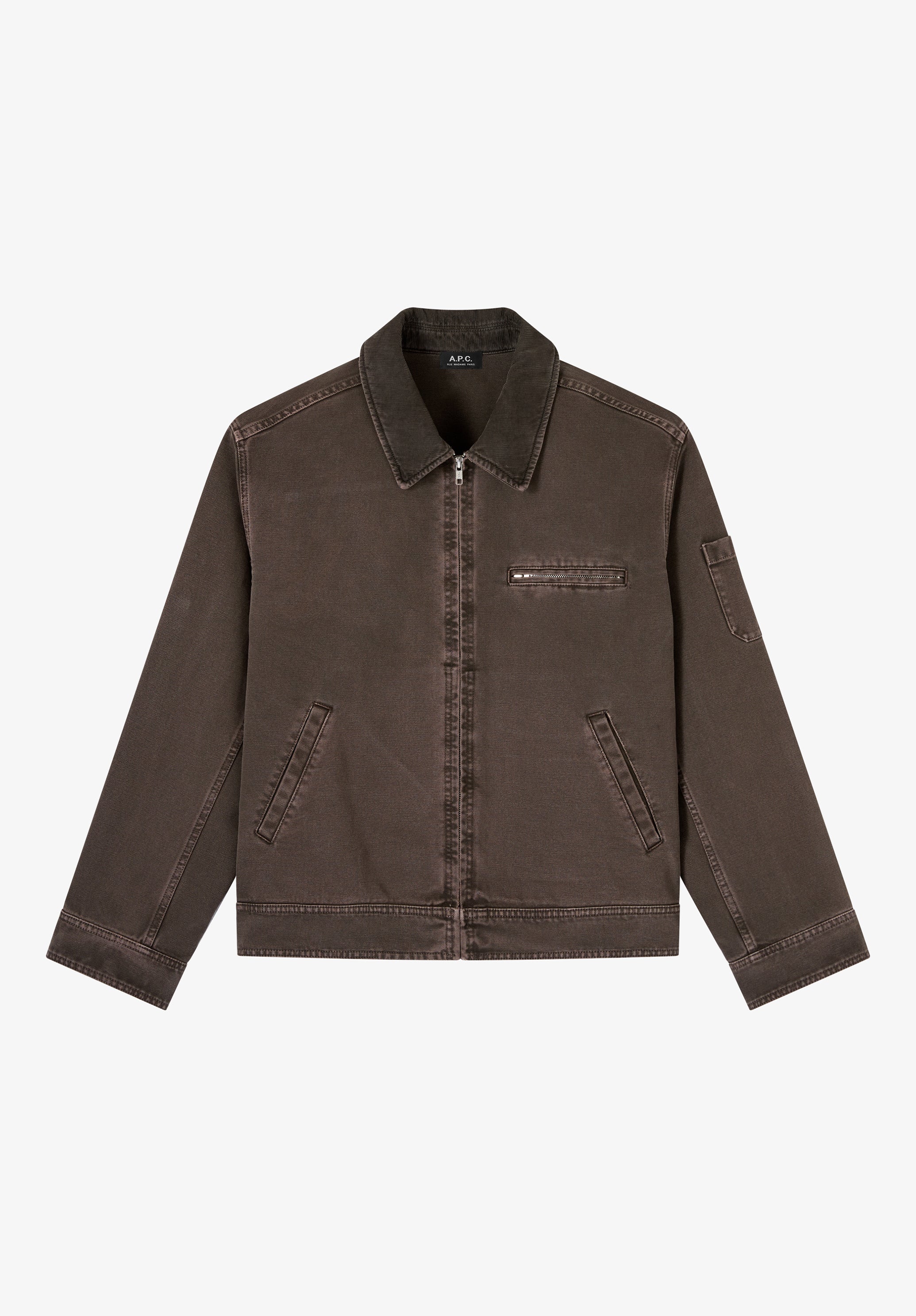 Blouson workwear en toile marron - Marron