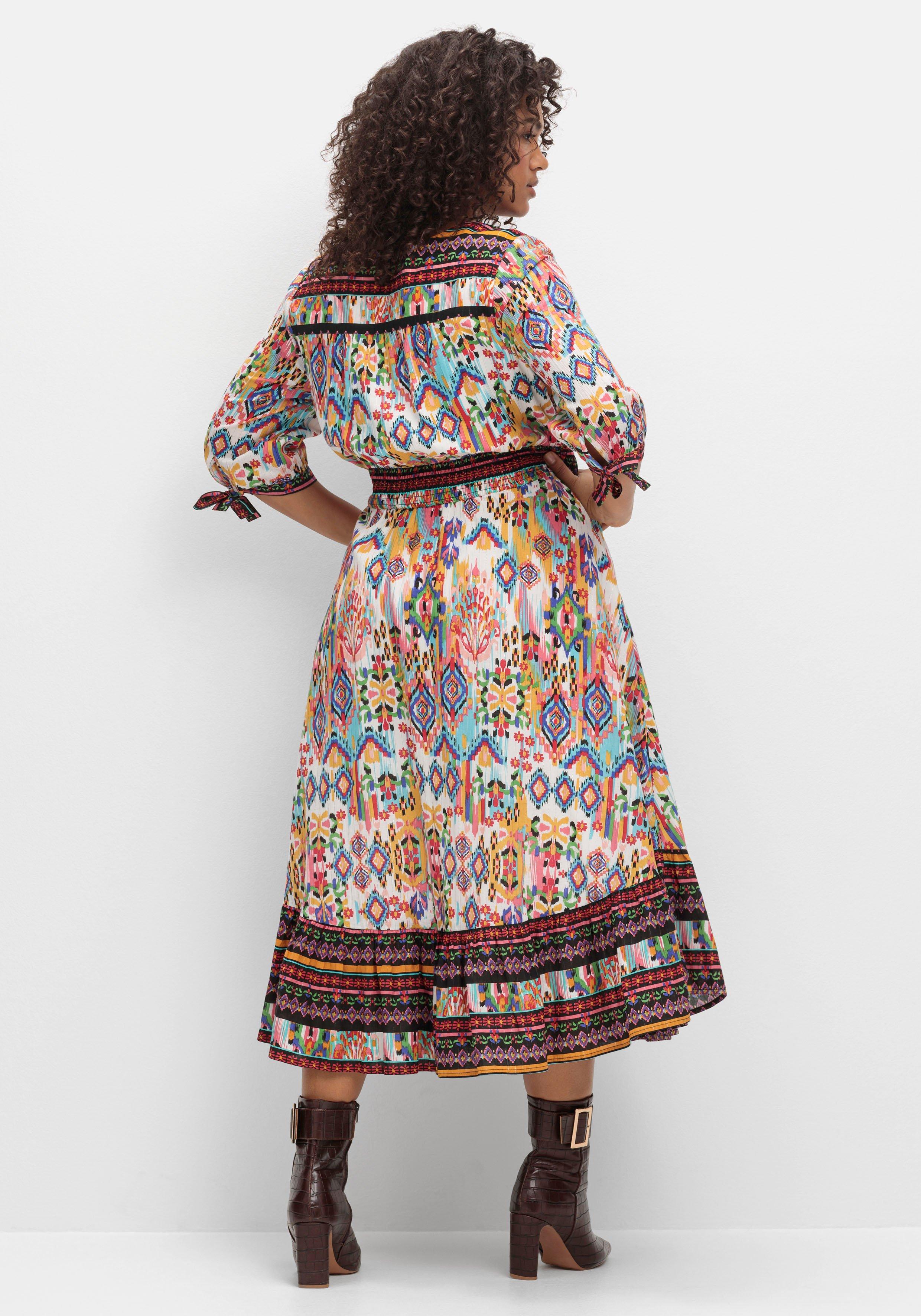 Maxikleid im Boho-Stil, mit Bordürendruck
