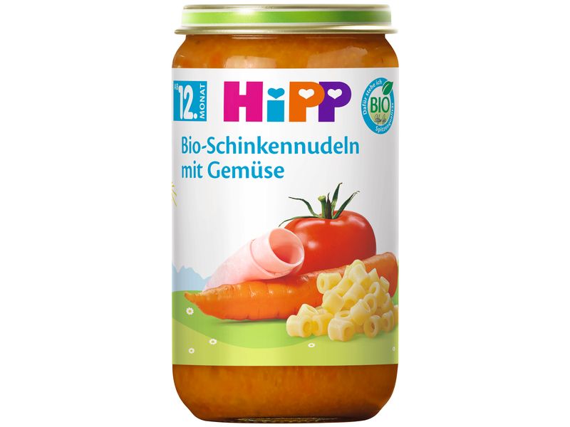 HIPP Menü Schinkennudeln mit Gemüse 250 g Vollwertige Mahlzeit für Babys
