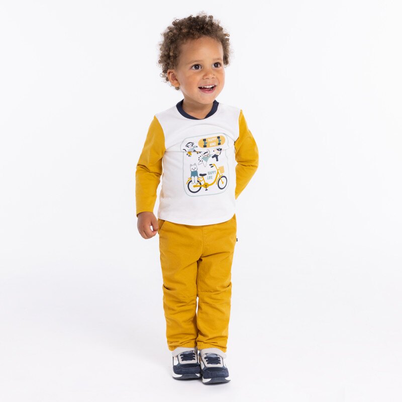 T-shirt color block animaux blanc bébé garçon Blanc