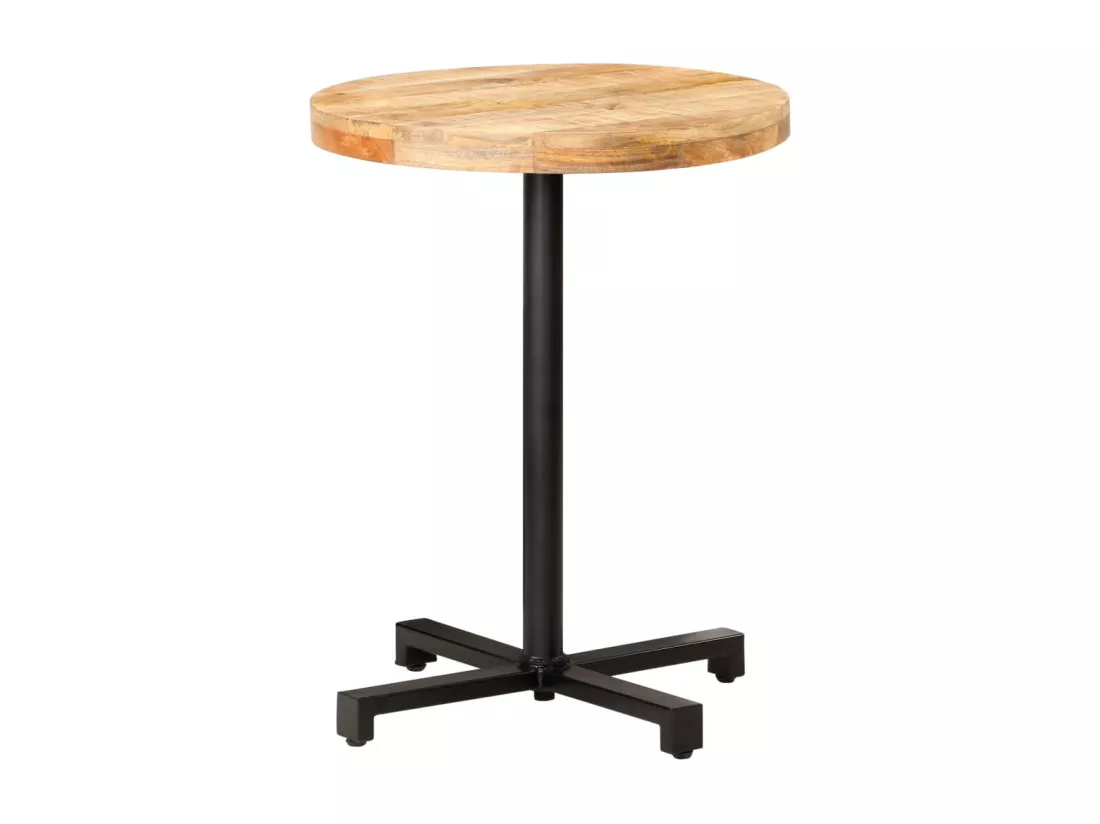 Table de bistro Ronde Ø60x75 cm Bois de manguier brut