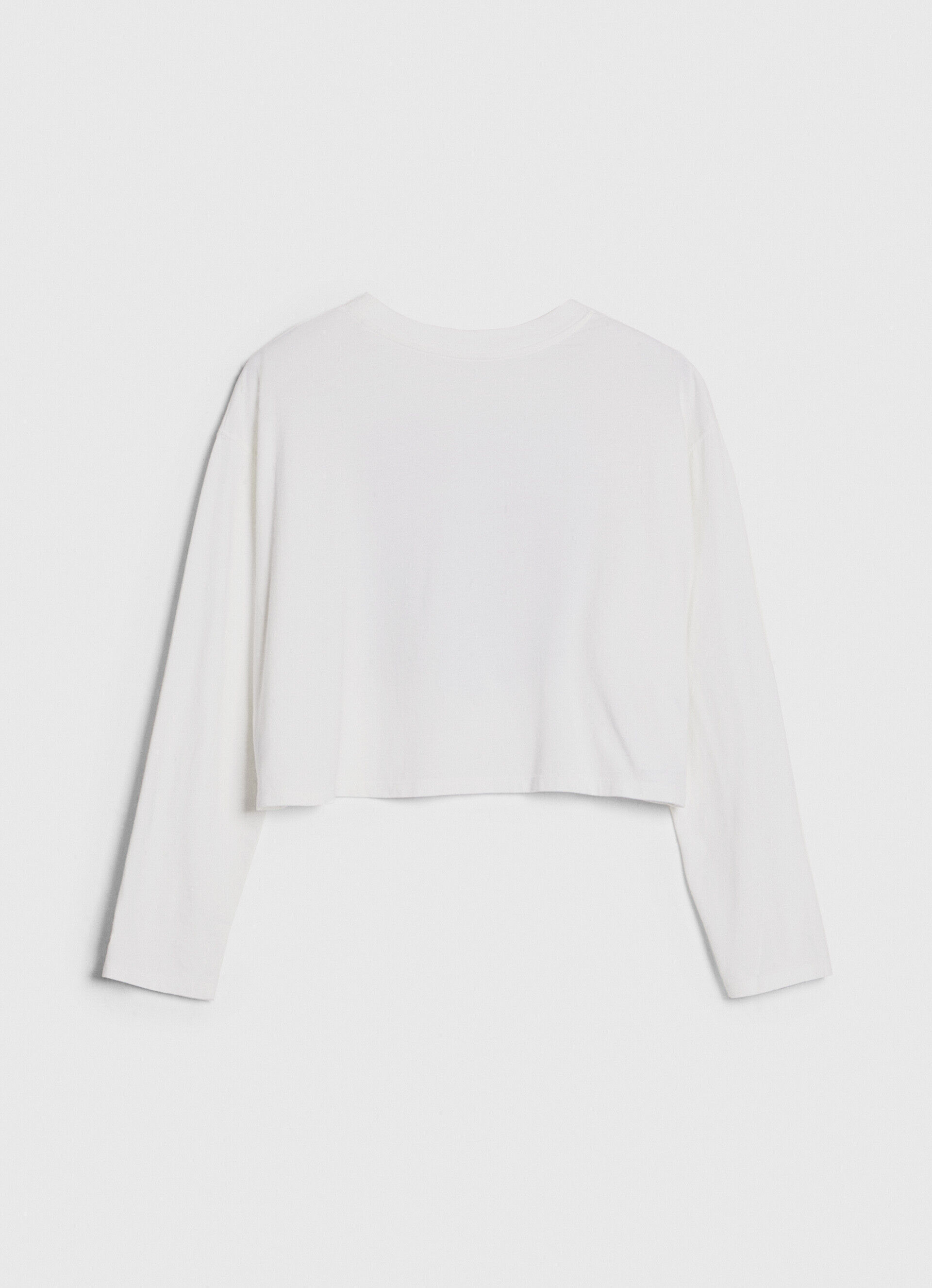 CAMISETA DE MANGA LONGA ESTAMPADA - branca