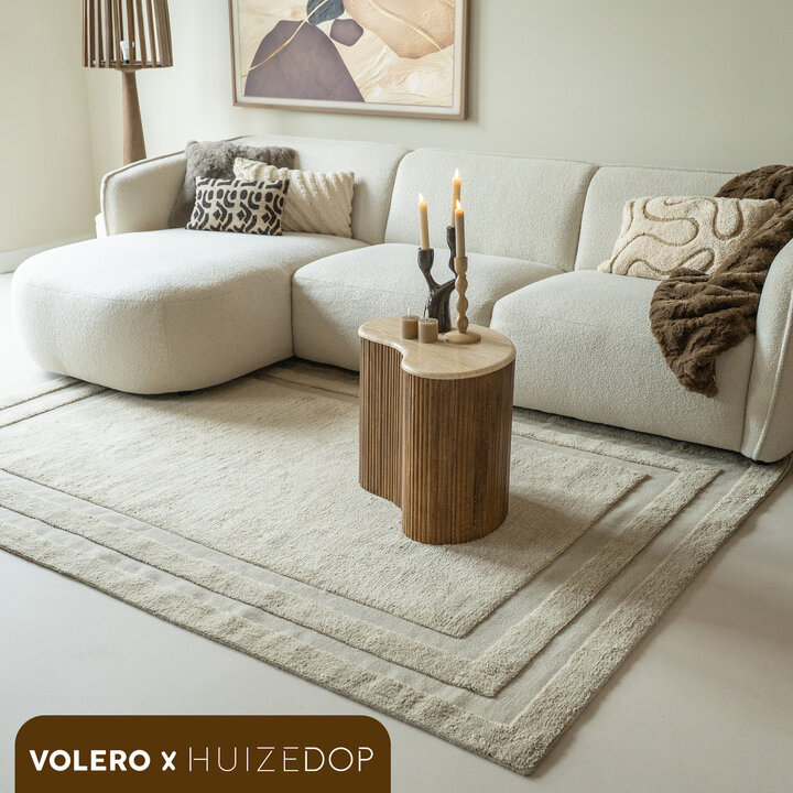 Wollen vloerkleed - Judith Border Greige
