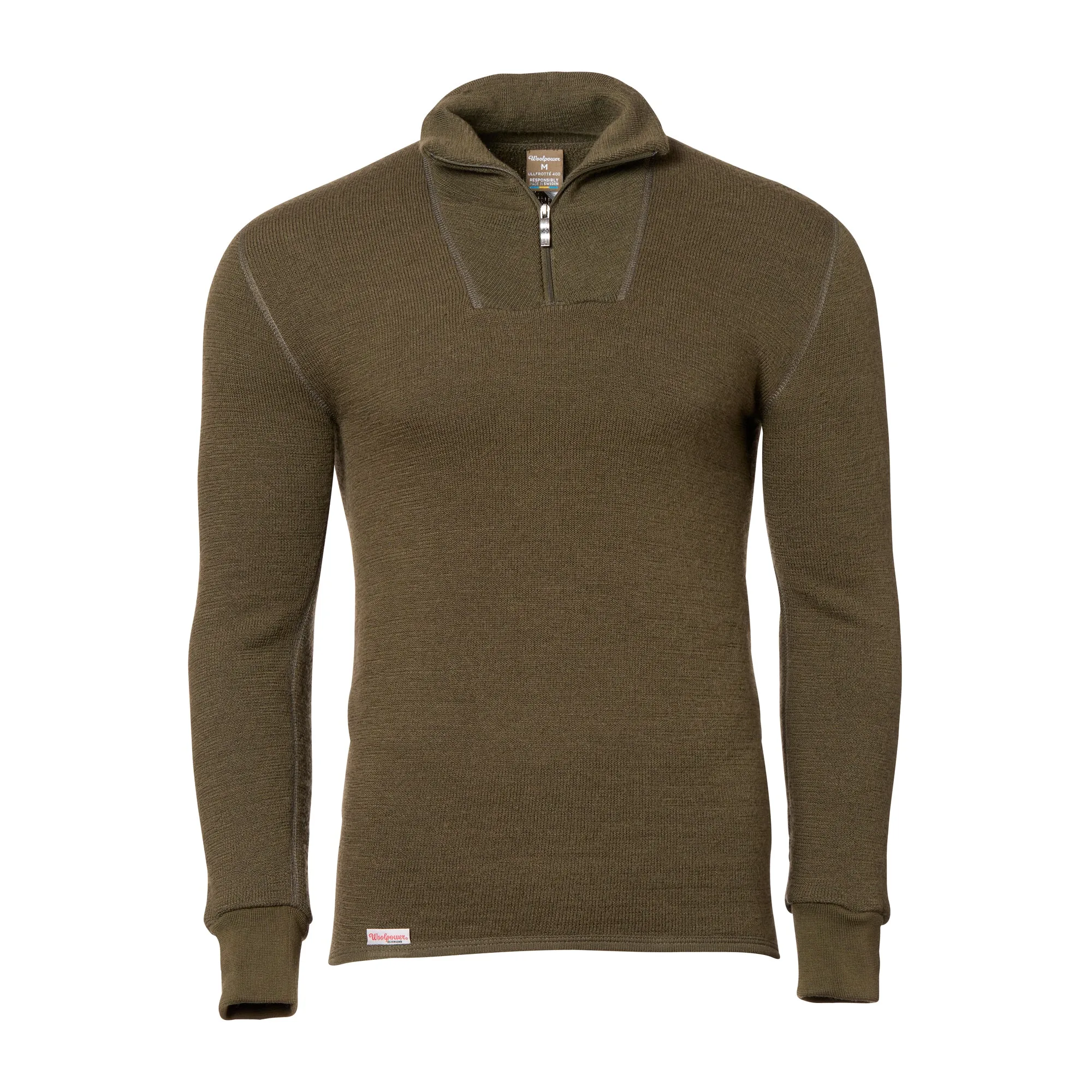 Woolpower -  Rollkragenpullover Zip Turtleneck 400 mit Reißverschluss