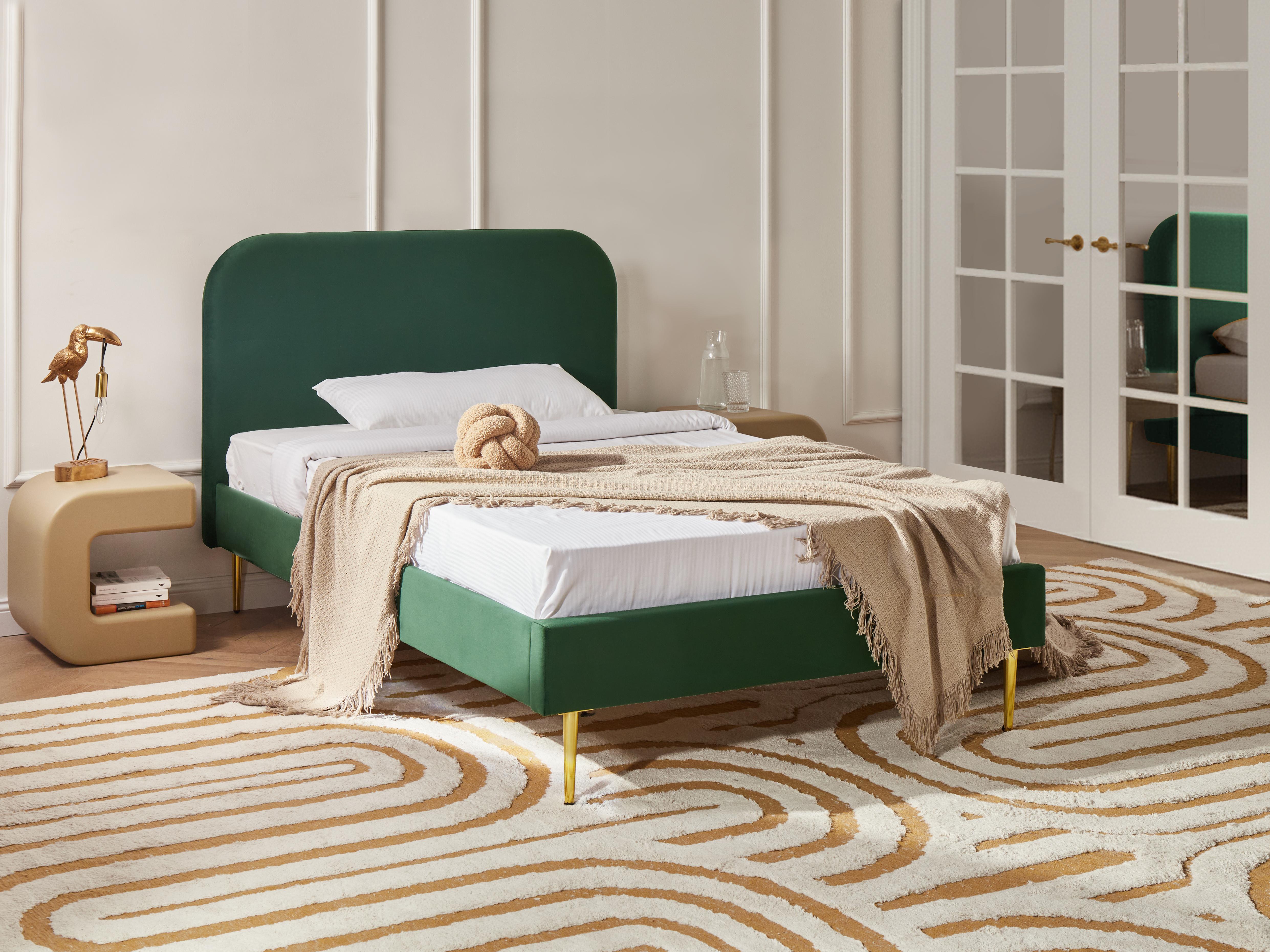 Bed Fluweel FLAYAT 120 x 200 cm Donkergroen