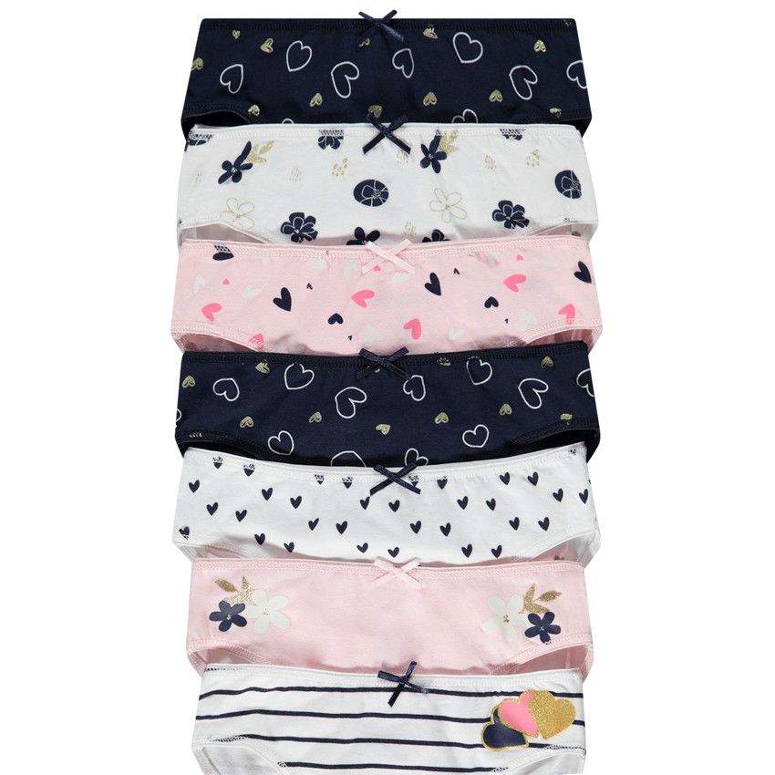 Lot de 7 culottes en jersey imprimé fantaisie pour fille - Vert