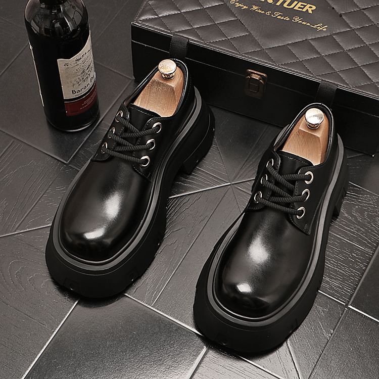 Mr Ozera - Derby-schoenen met imitatieleren plateauzool