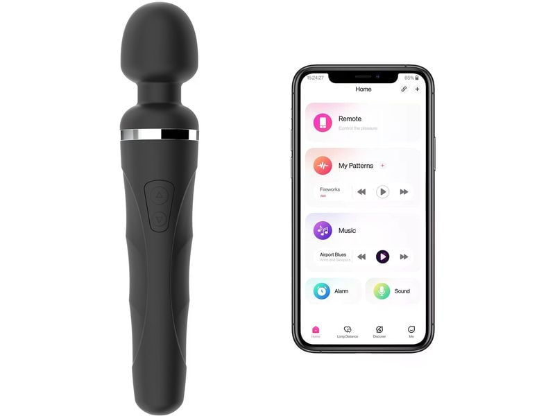 Lovense Vibrator Domi 2 Schwarz Kraftvoller Stabvibrator für die Frau