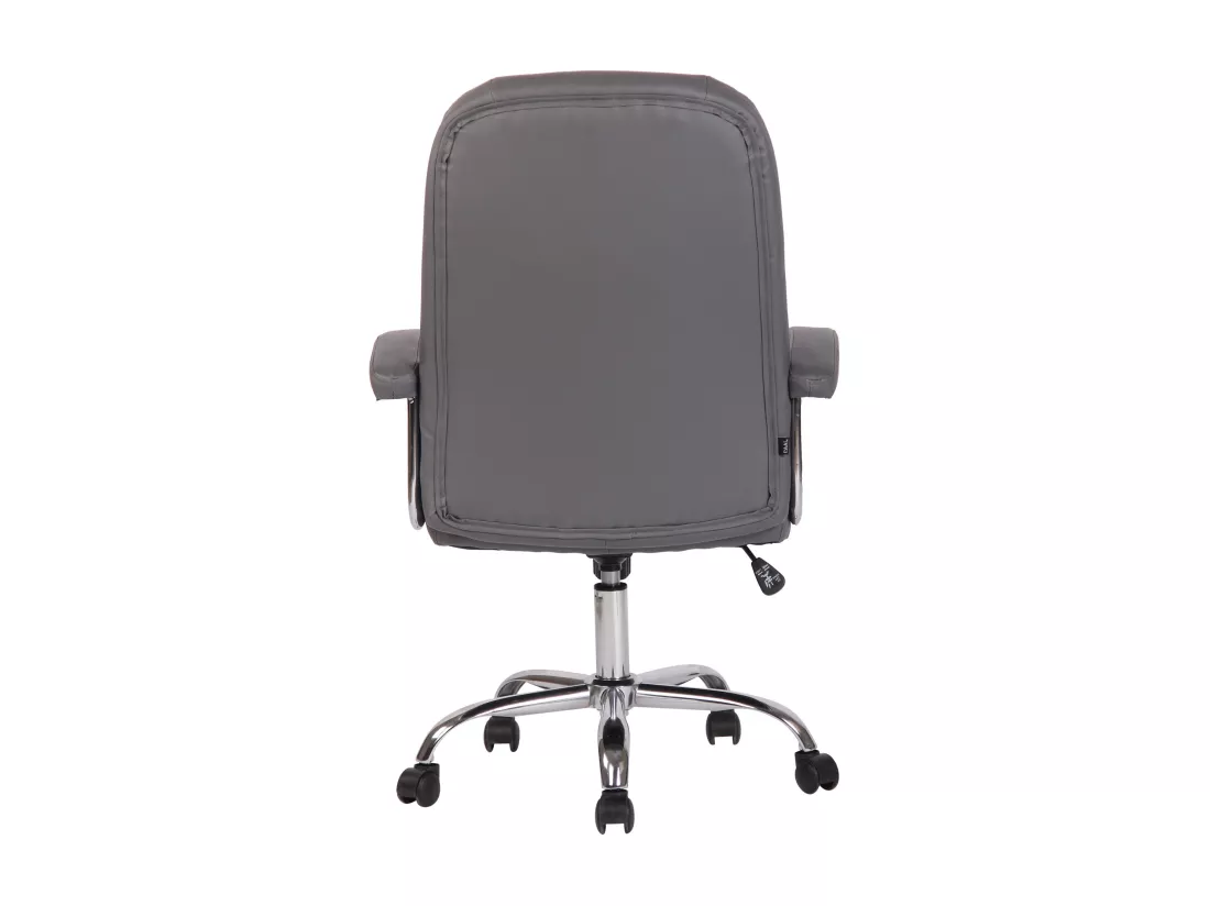 Chaise de bureau - Similicuir & Métal chromé - Gris - Reedville