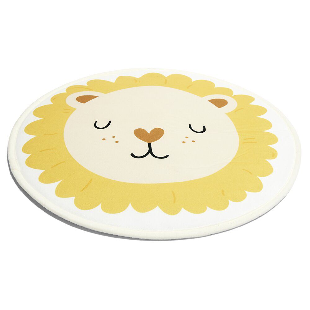 Tapis enfant antidérapant tête animal Ø50cm - 3 modèles