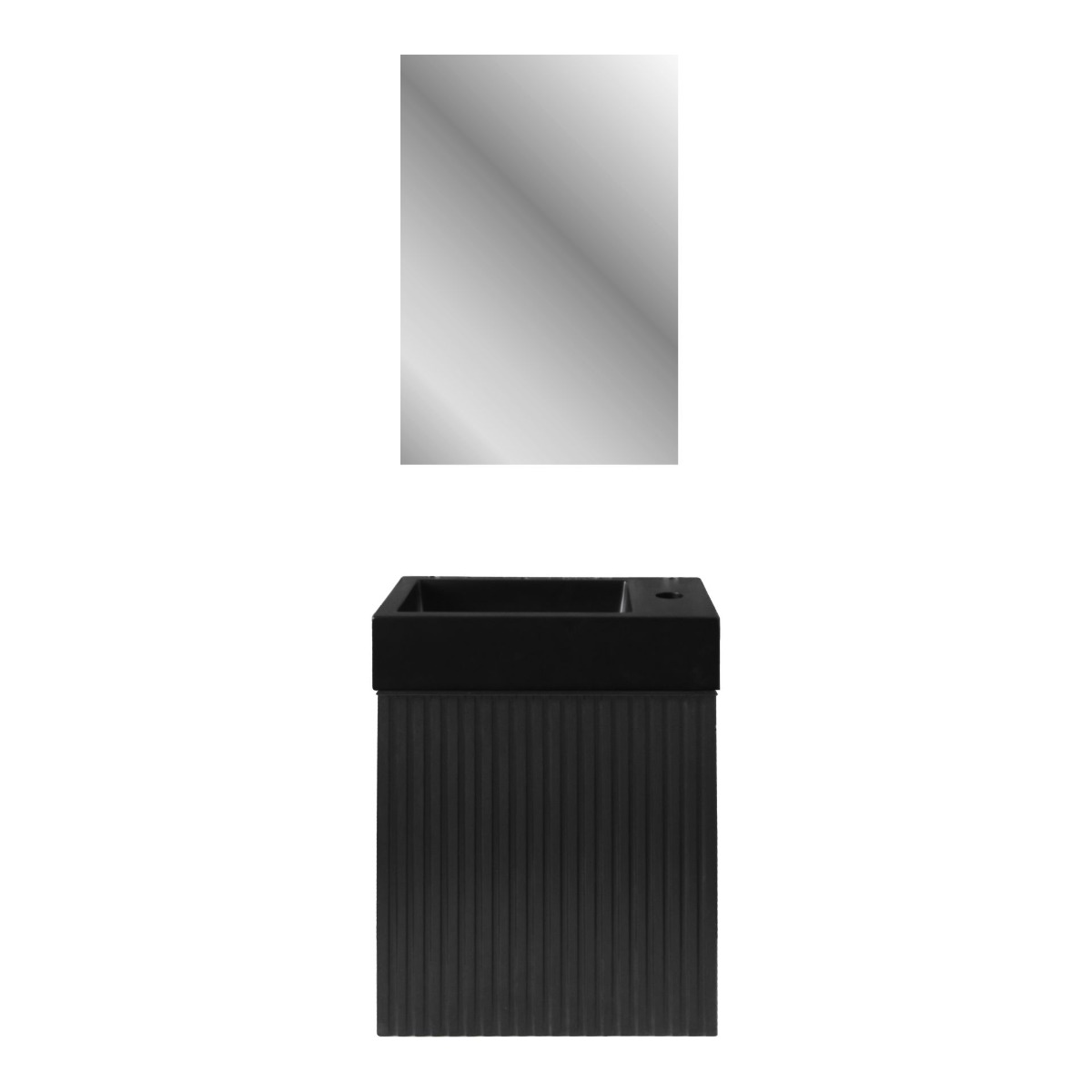 SaniGoods Mika fontein onderkast met ribbelfront 40x22.3x50cm zwart eiken