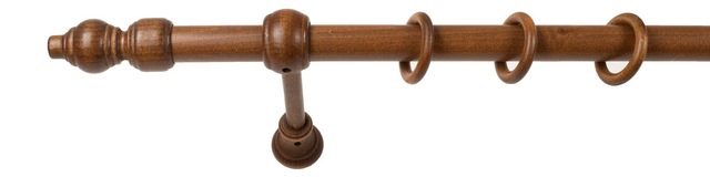 SN DECO GROUP Gardinenstange »Filigrano« 1 läufig-läufig Fixmass 28 mm, Holz, verschiedene Längen und Farben, Komplettset