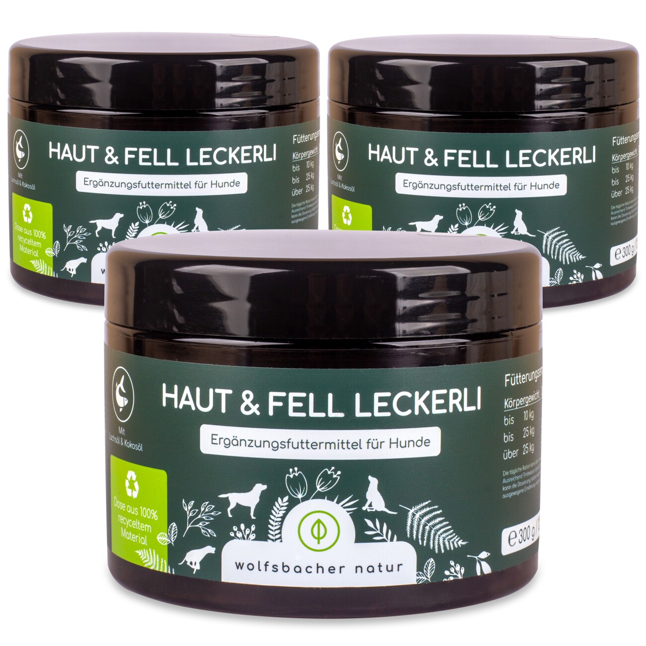 Wolfsbacher Natur Haut & Fell Leckerli 3x