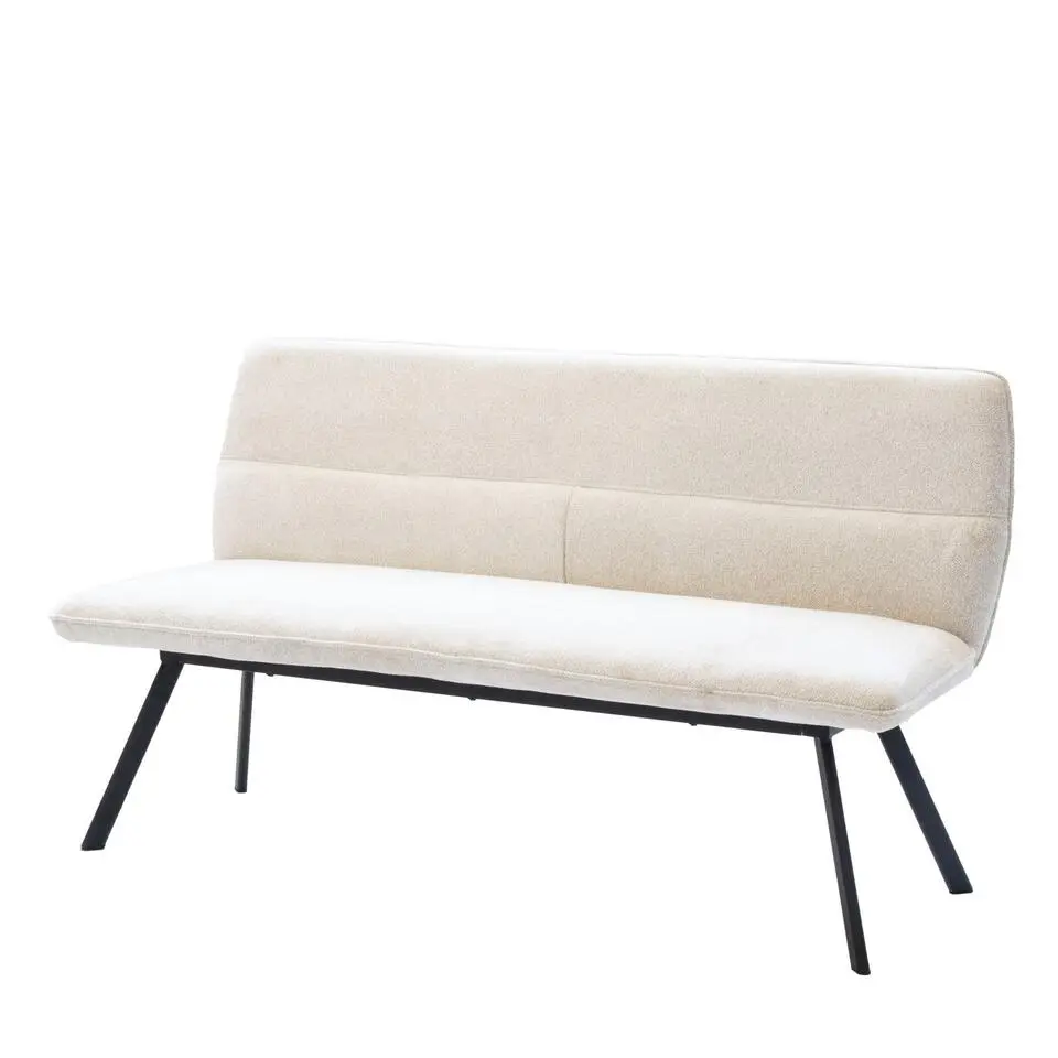 Eetkamerbank Rechthoek - Beige Stof - 160x60x88cm - Harper