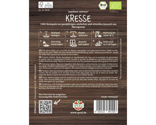 Biologische tuinkerspads voor kiemset, 3 stuks