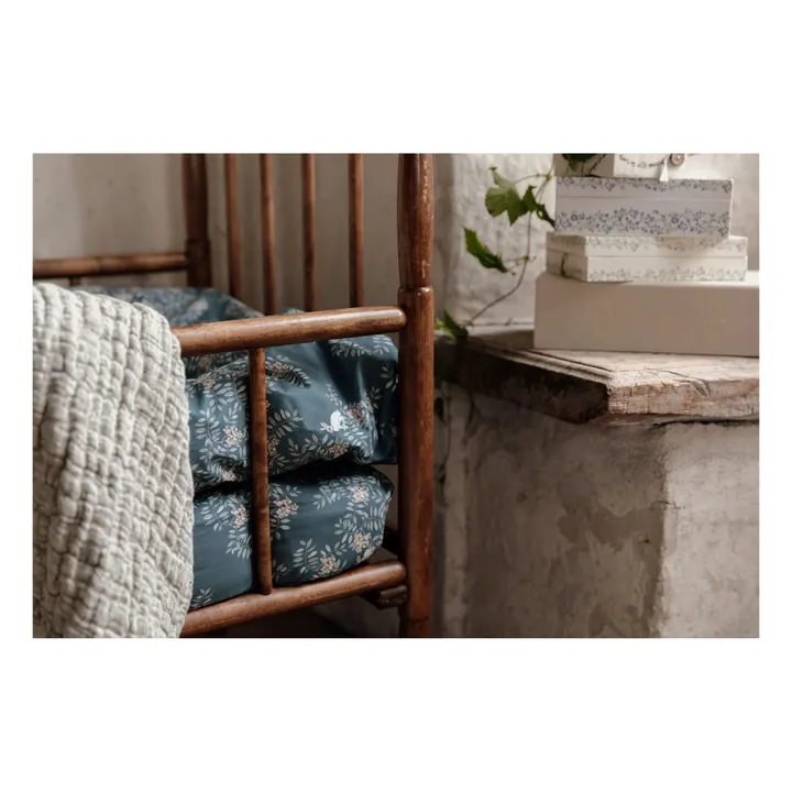 garbo&friends Drap-housse Fauna en percale de coton | Bleu