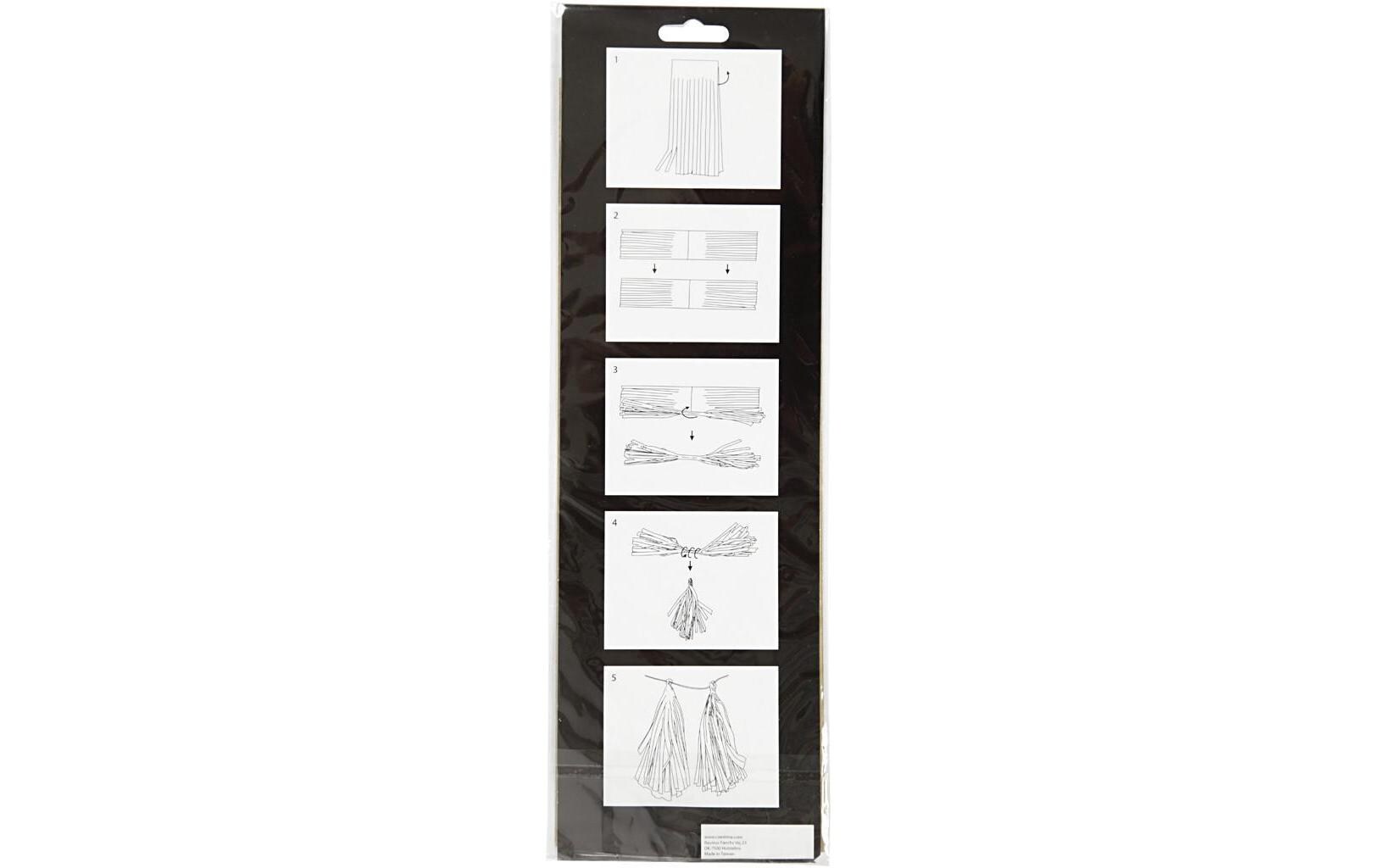 Quasten 12 x 35 cm 12 Stück, GoldPapier-Quasten