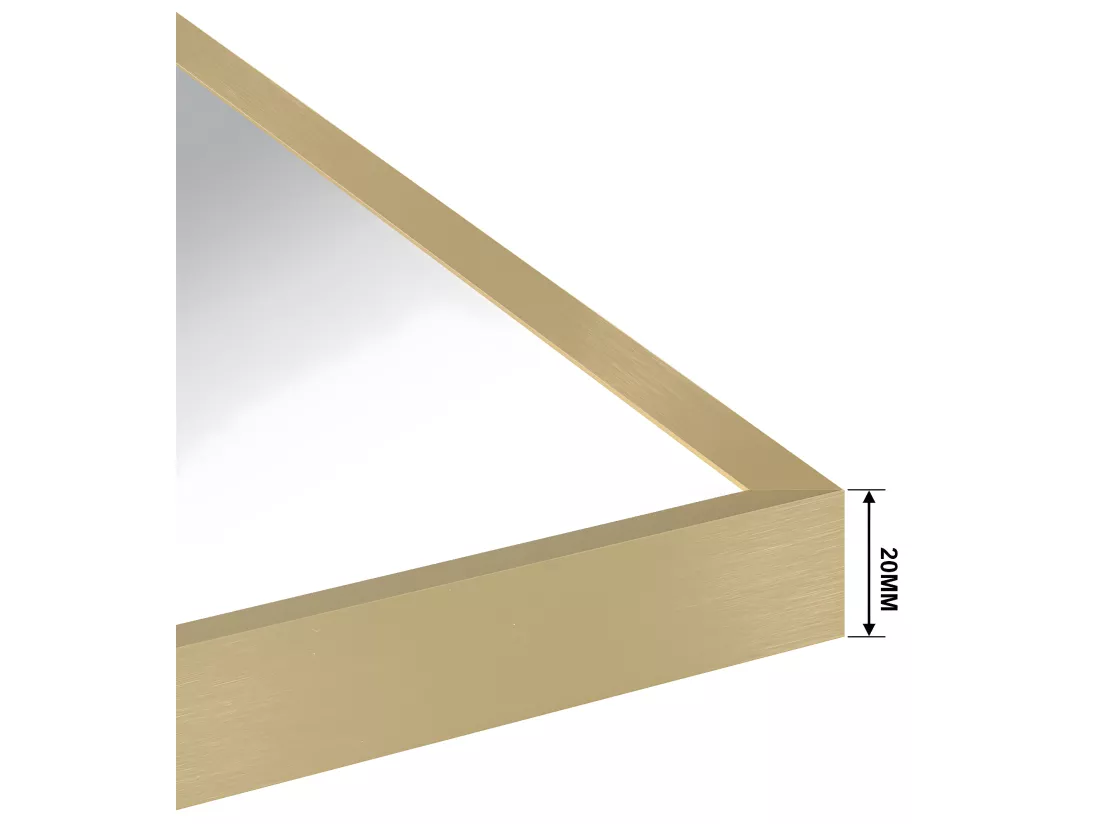Miroir Mural de Salle de Bain Rectangle doré 60 x80cm, cadre en aluminium miroir Aica