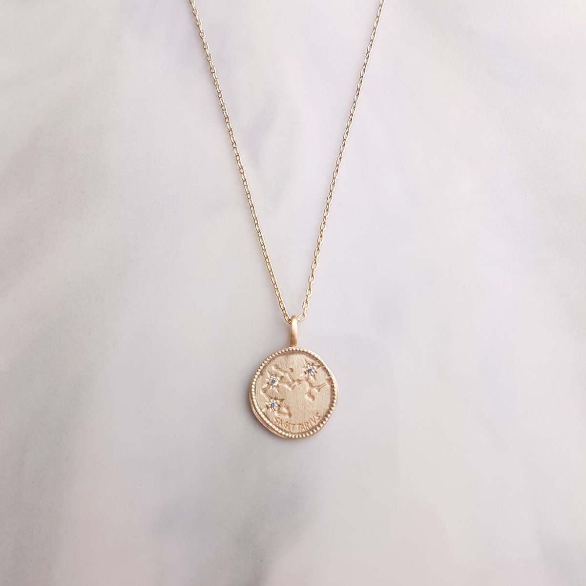 Collier Plaqué Or Signe Astrologique Zodiaque Pendentif Constellation Sagittaire