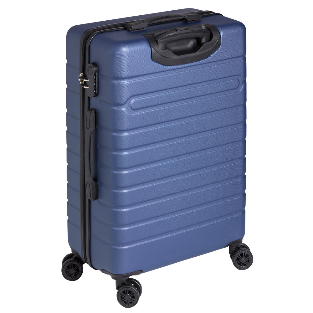 Valise trolley rigide 4 roues bleu marine L. 60 cm